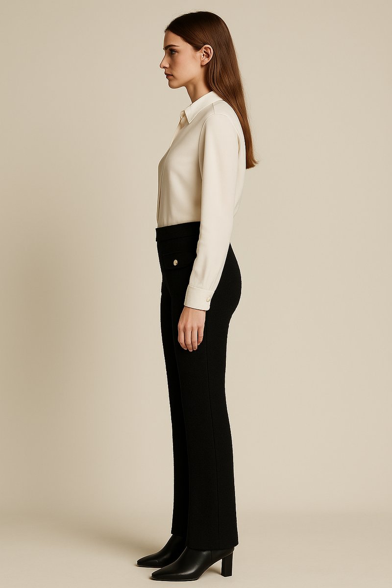 Bouclé Hose „Faith Patched Pocket“ Schwarz