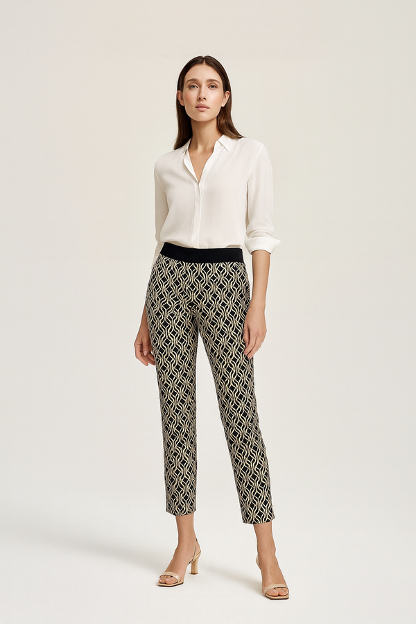 Hose „Faith“ Beige | Schwarz