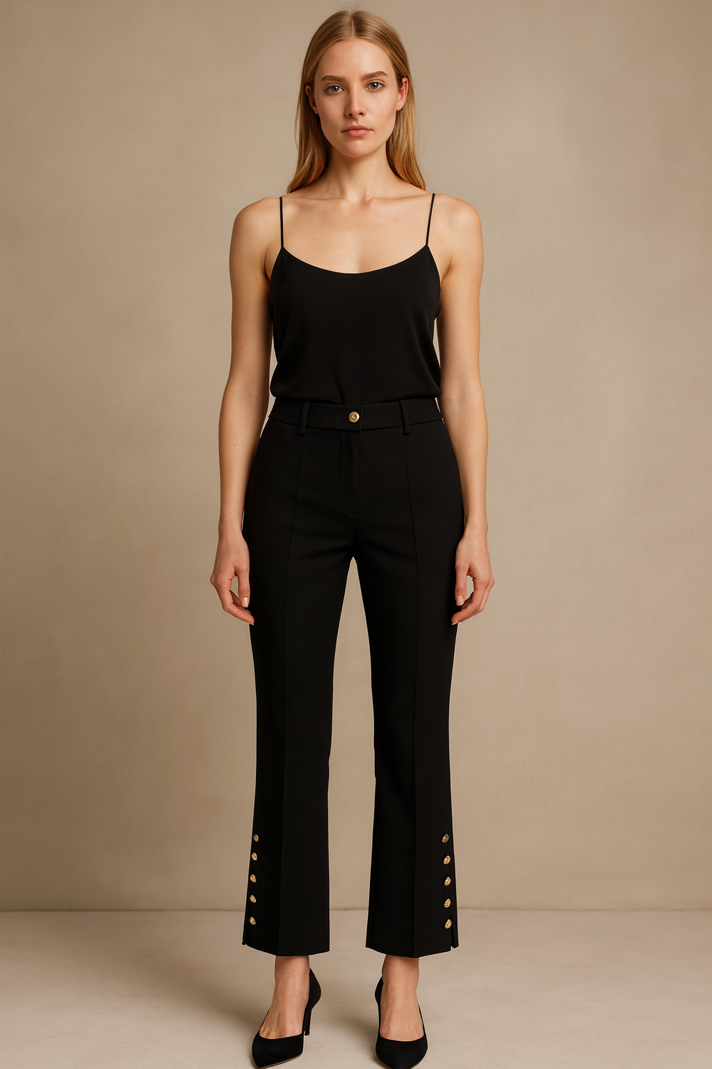 Hose „France Statement Slit“ Schwarz