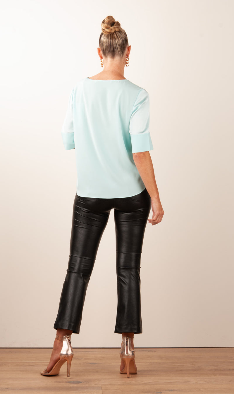 Lederimitat Hose „Felice“ Schwarz