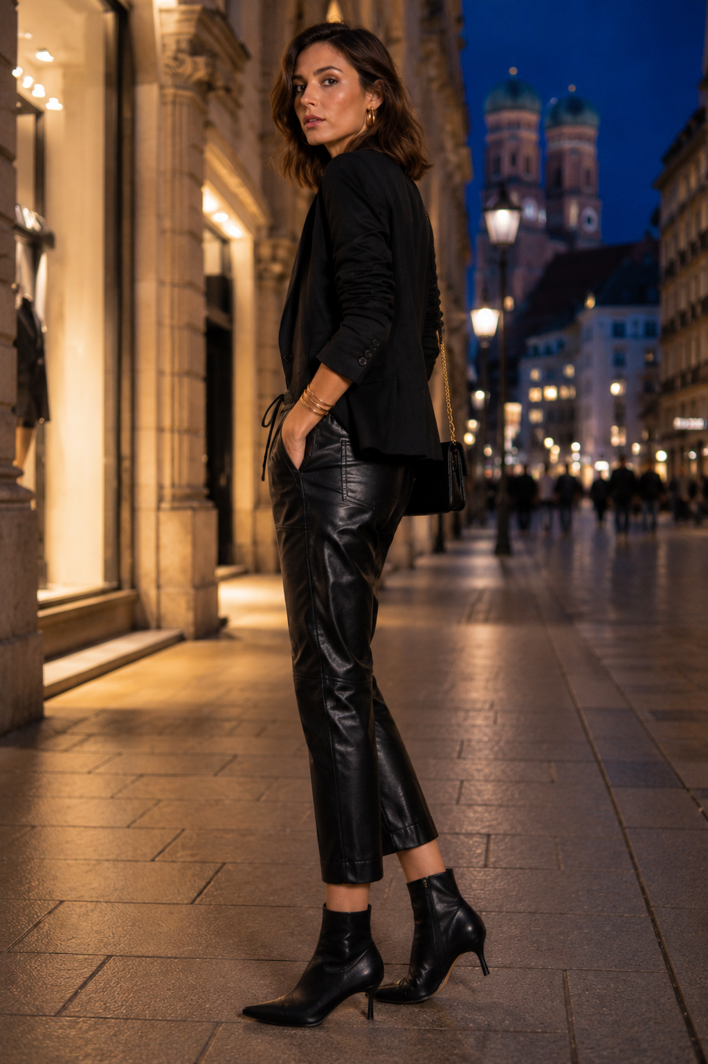 Vegane Lederhose „June“ Schwarz