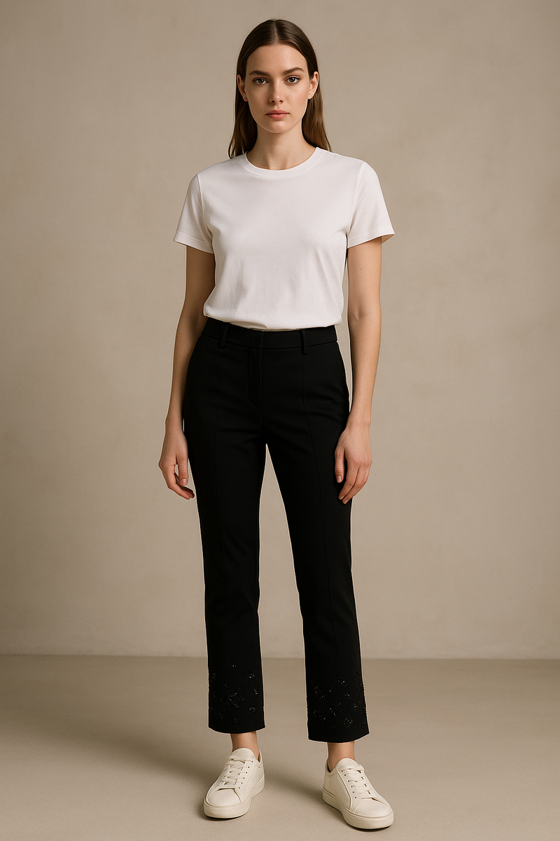 Hose „Francoise Pailletten“ Schwarz