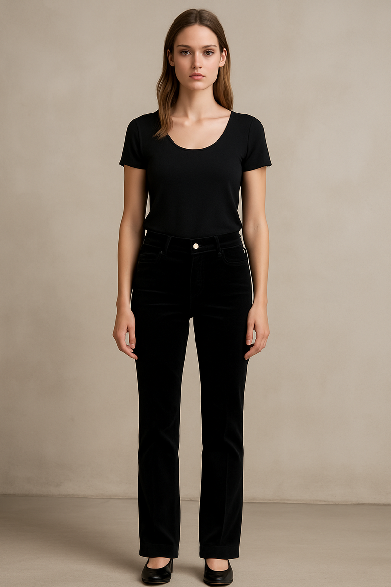 Samt Hose „Tess“ Schwarz