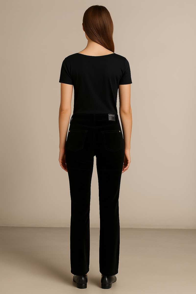 Samt Hose „Tess“ Schwarz