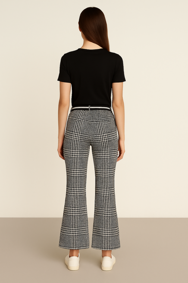 Hose „Francoise Cropped“ Schwarz | Weiß