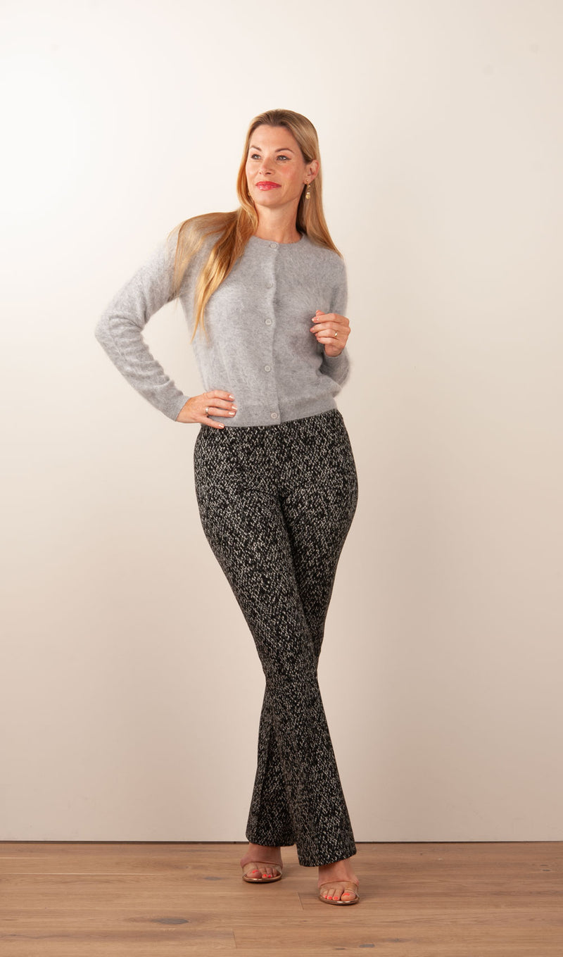 Hose „Flower“ Schwarz | Weiß