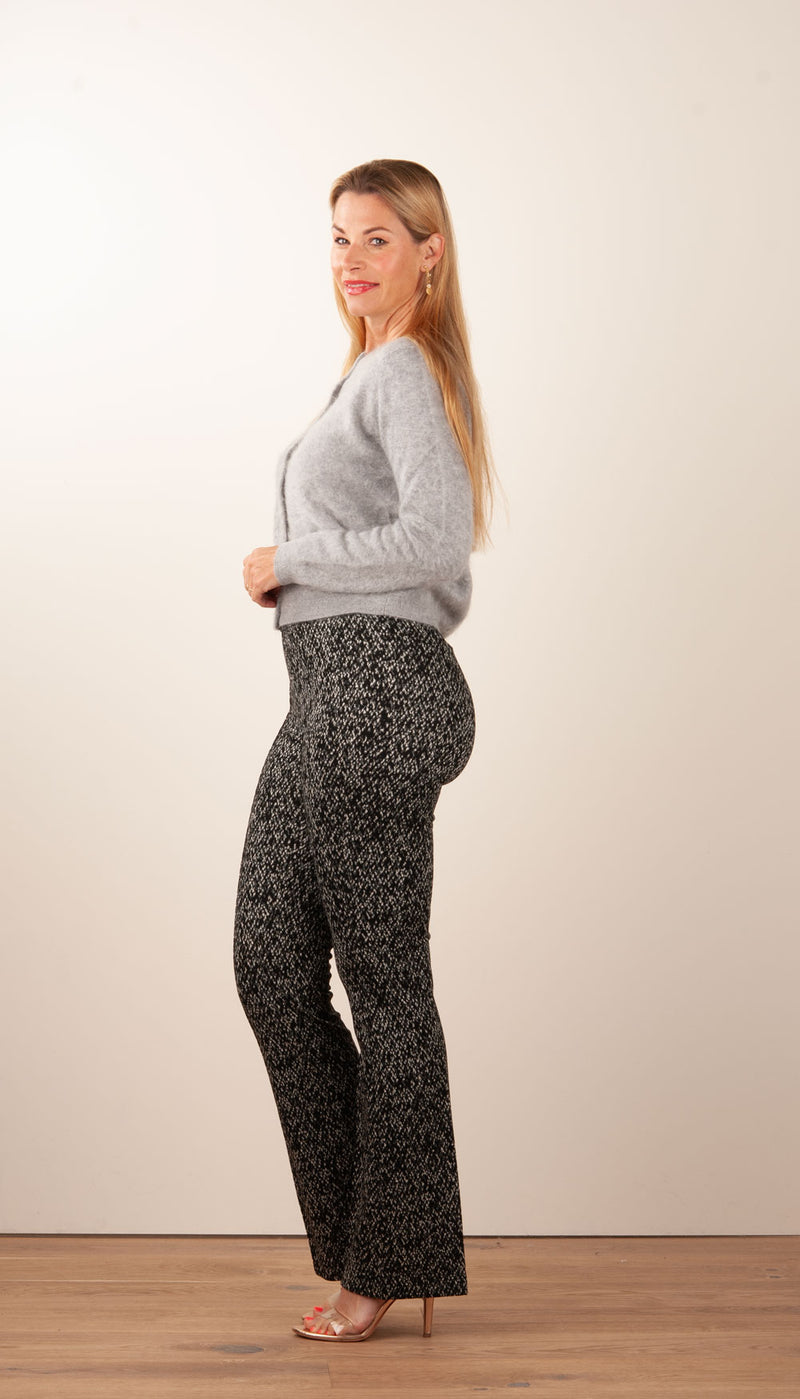 Hose „Flower“ Schwarz | Weiß