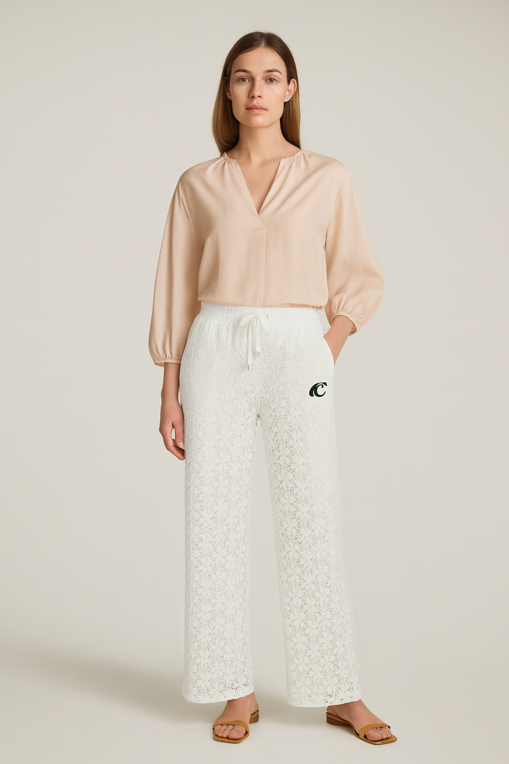 Hose „Avril Spitze“ Weiß