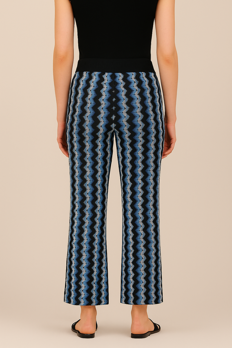 Hose „Faith ZickZack“ Blau | Schwarz