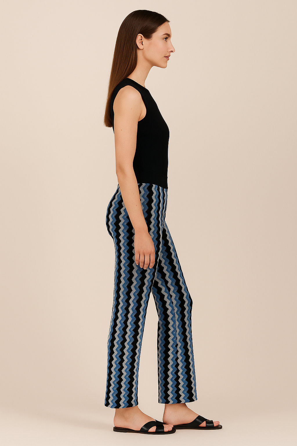 Hose „Faith ZickZack“ Blau | Schwarz