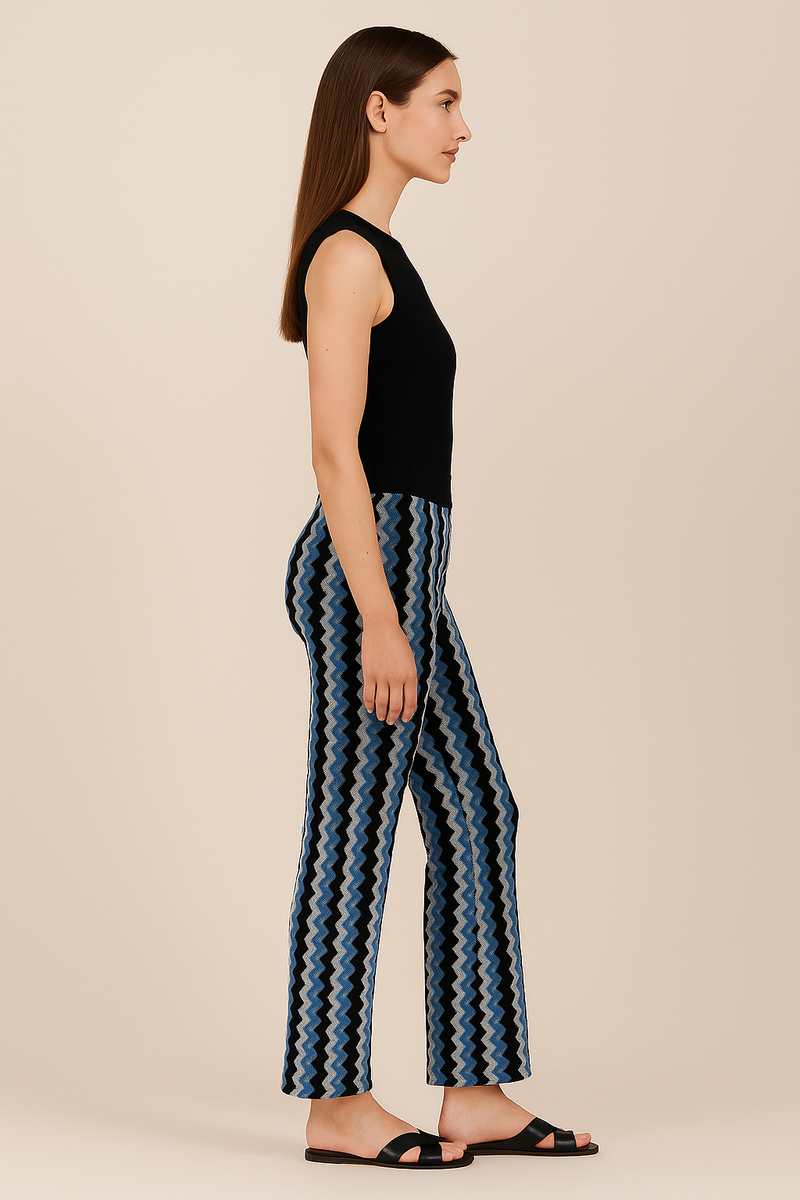 Hose „Faith ZickZack“ Blau | Schwarz