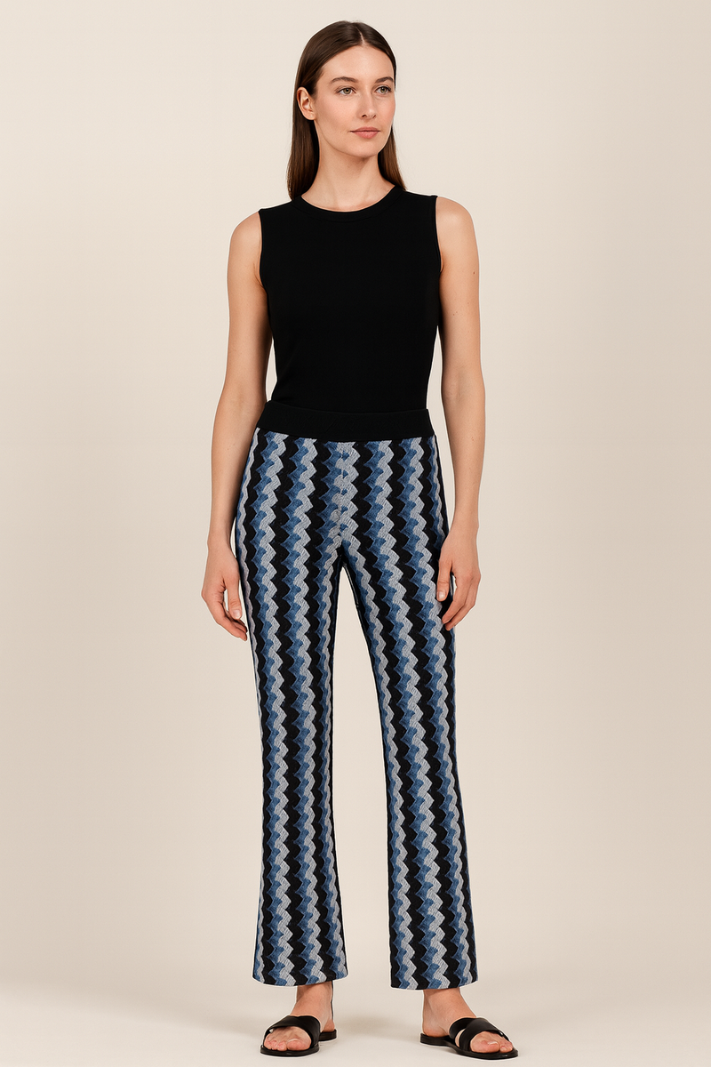 Hose „Faith ZickZack“ Blau | Schwarz