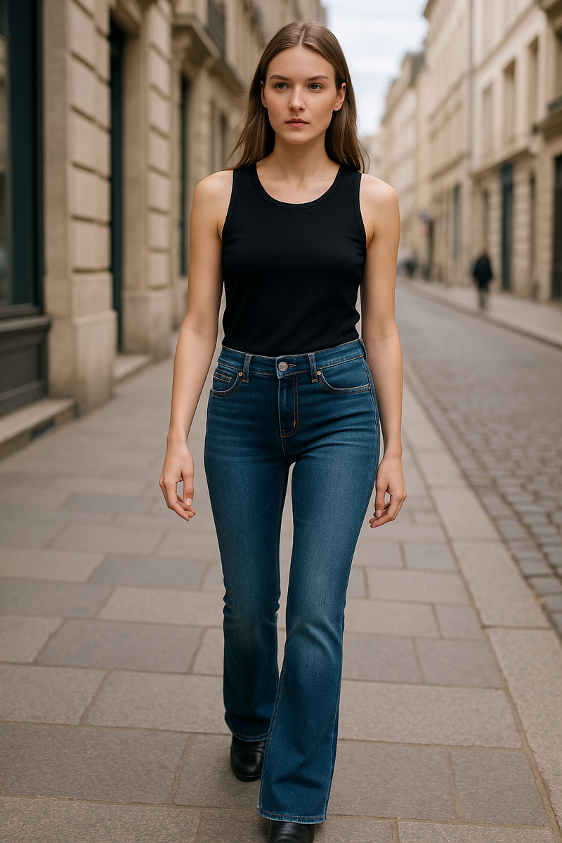 Jeans „Paris Flared“ Blau
