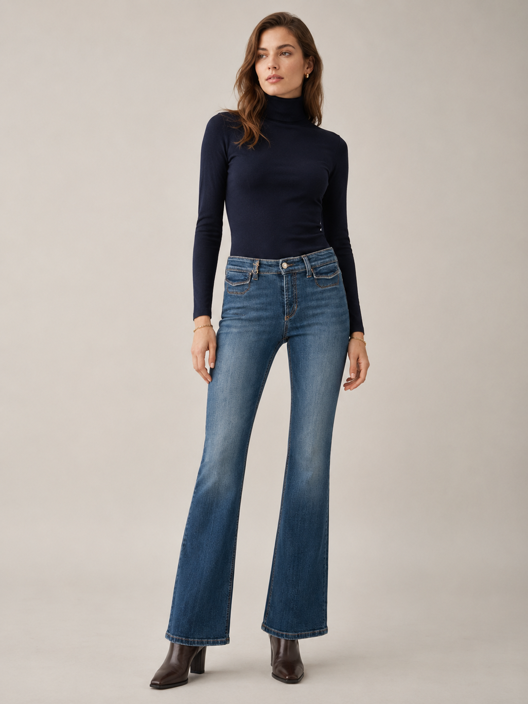 Jeans „Fabienne Pocket“ Mittelblaue Waschung