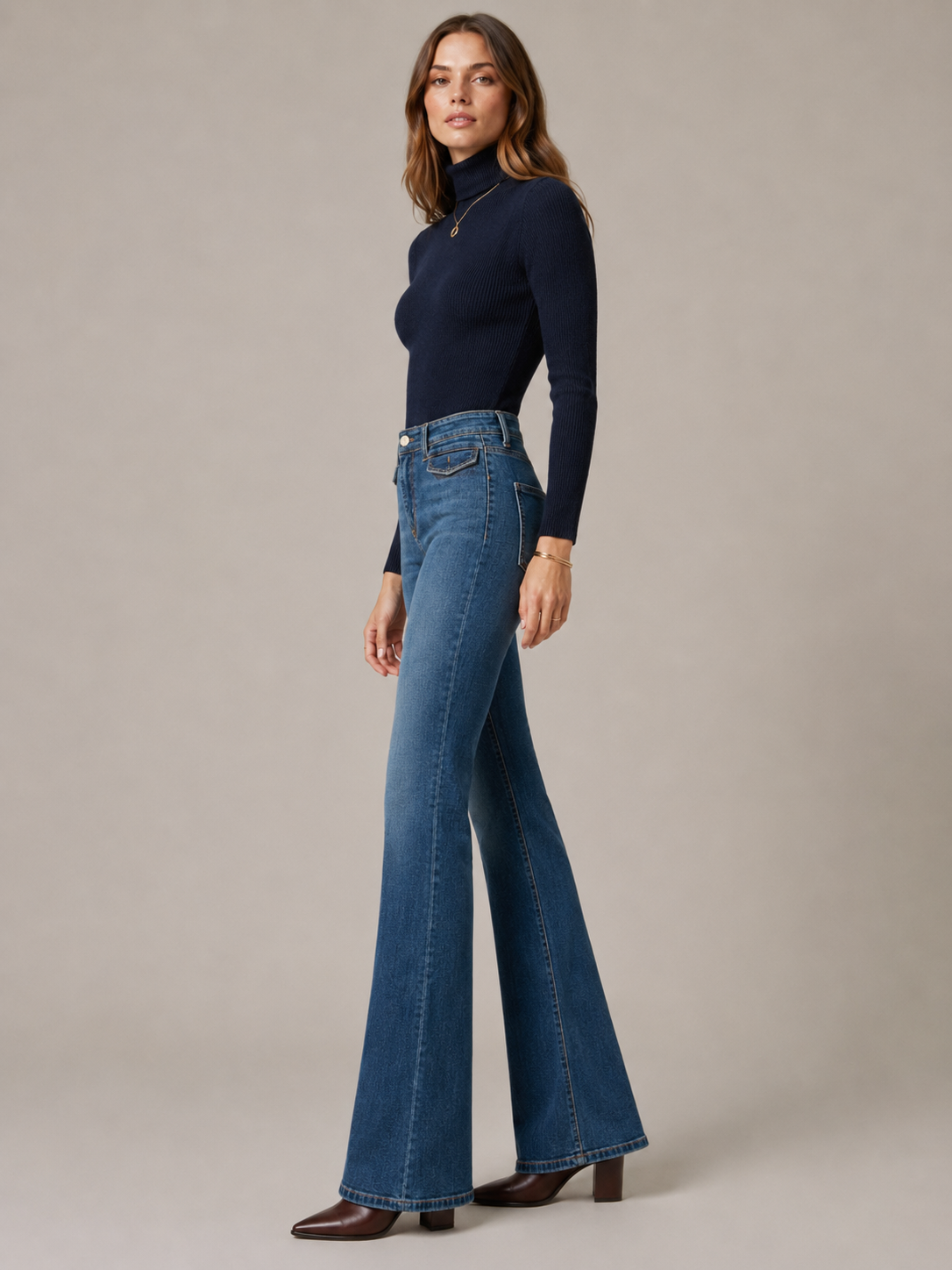 Jeans „Fabienne Pocket“ Mittelblaue Waschung