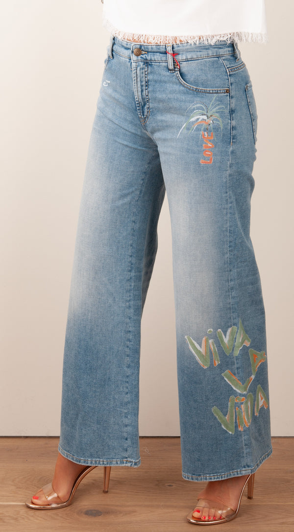 Jeans „Palazzo x Lilli Grill“ Blau