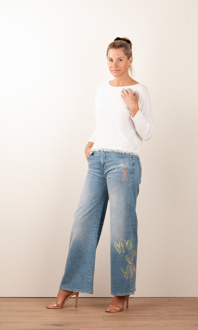 Jeans „Palazzo x Lilli Grill“ Blau