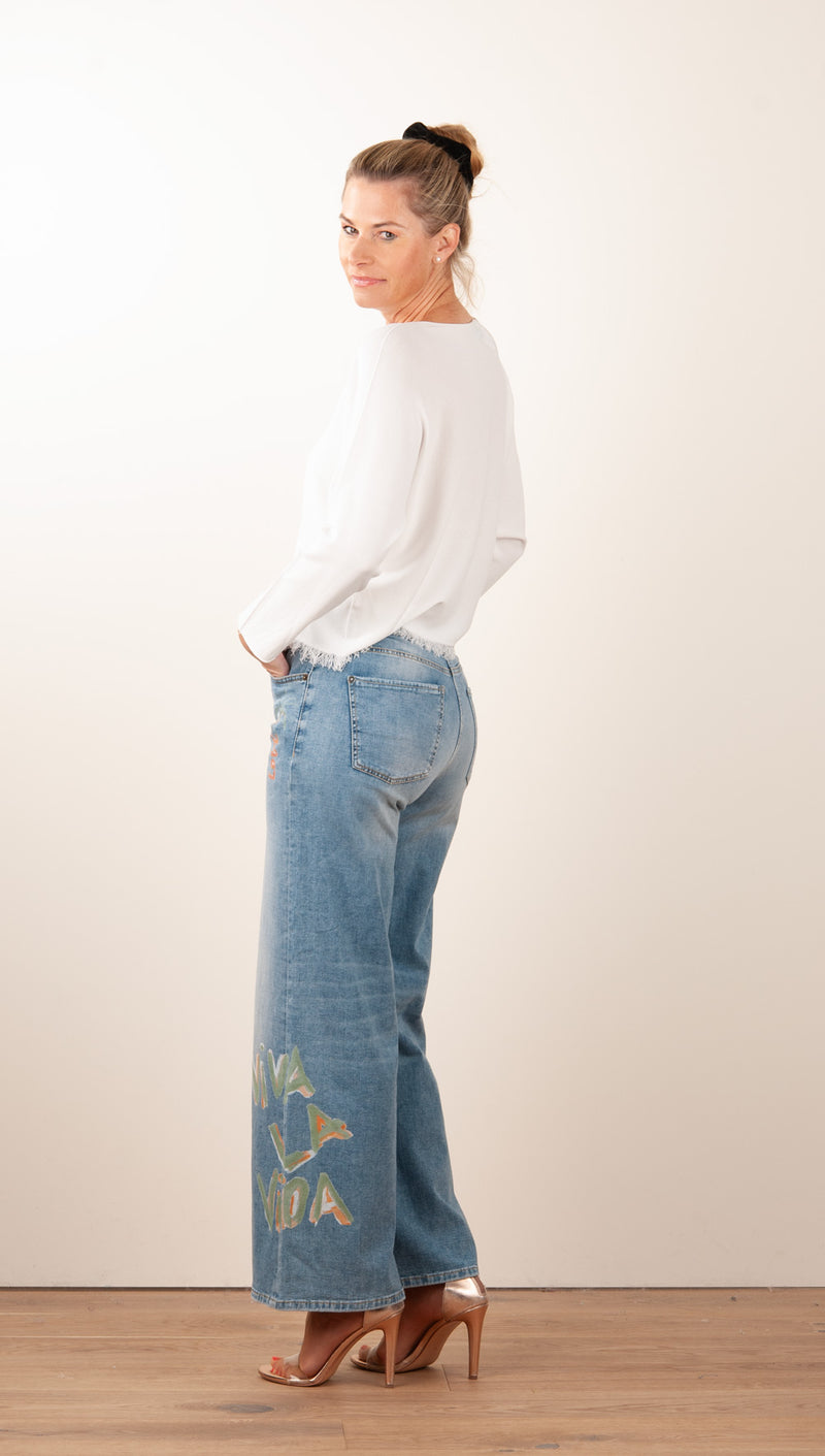 Jeans „Palazzo x Lilli Grill“ Blau