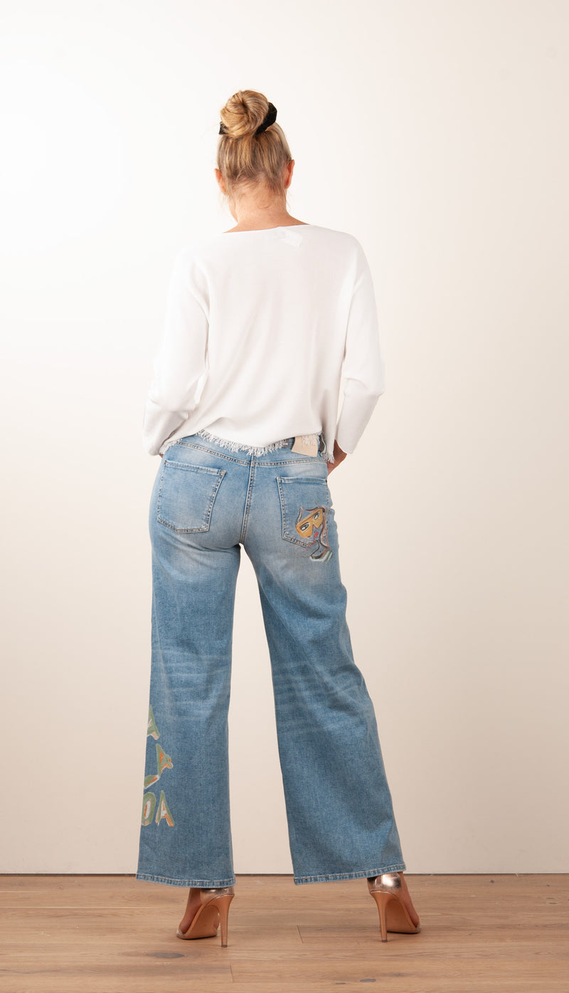 Jeans „Palazzo x Lilli Grill“ Blau