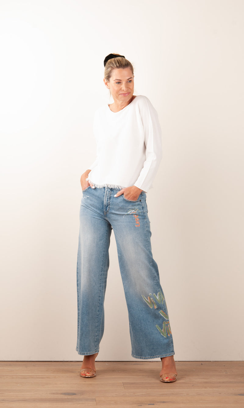 Jeans „Palazzo x Lilli Grill“ Blau