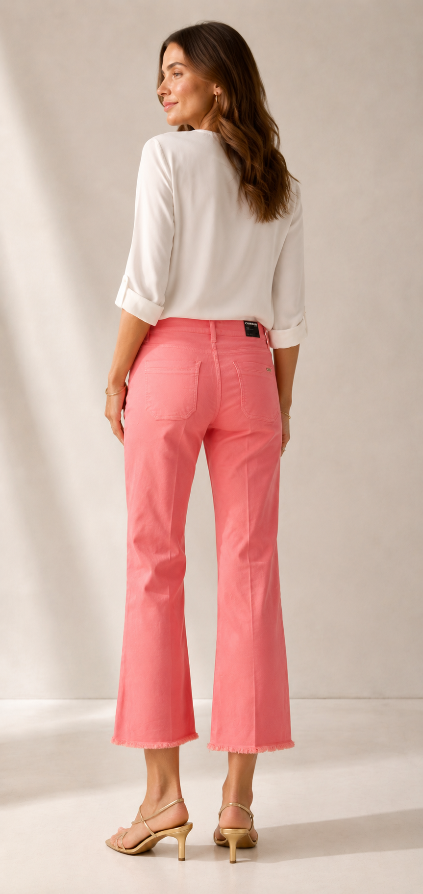 Jeans „Tess Pocket Cropped“ Koralle / Vibrant Pink