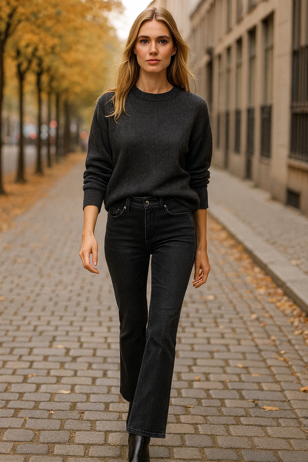 Jeans „Paris Flared“ Schwarz
