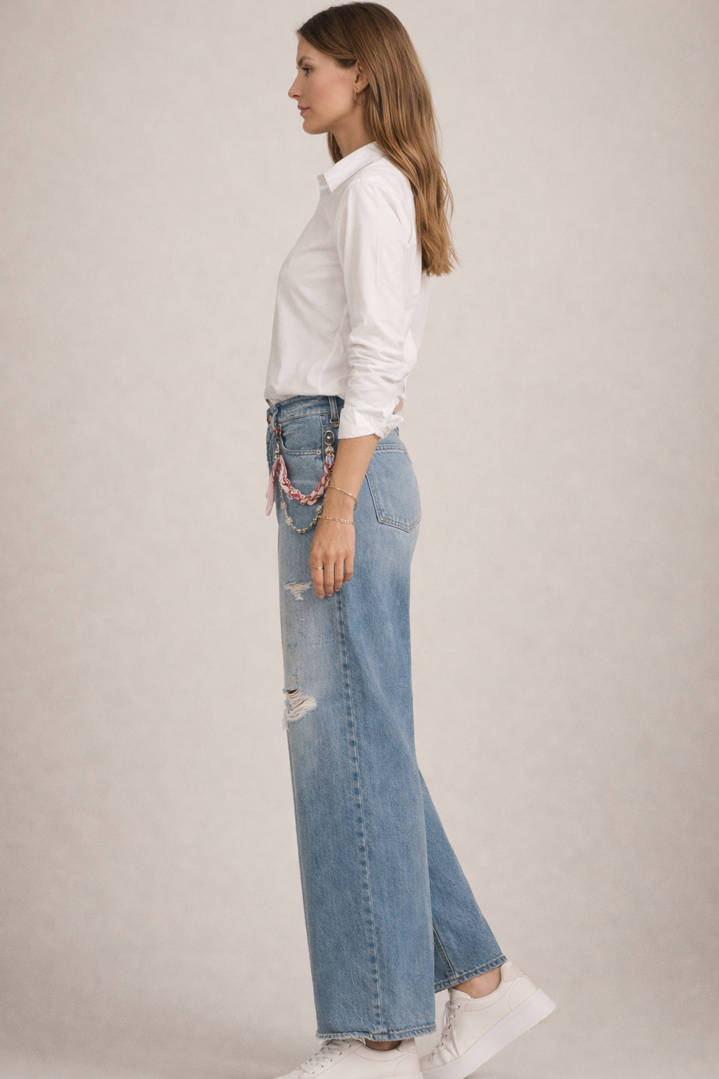 Jeans „Palazzo Cropped“ Blau