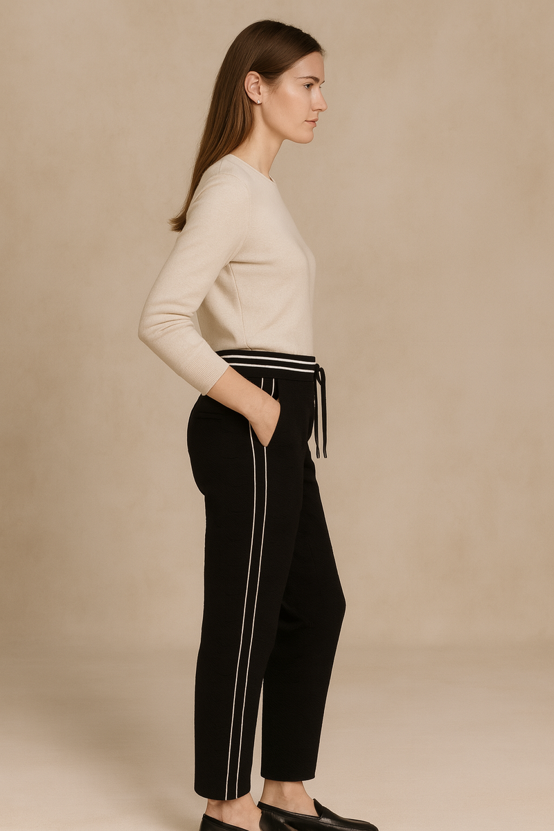 Jogpants Hose „Ava Double Jogg“ Schwarz | Weiß