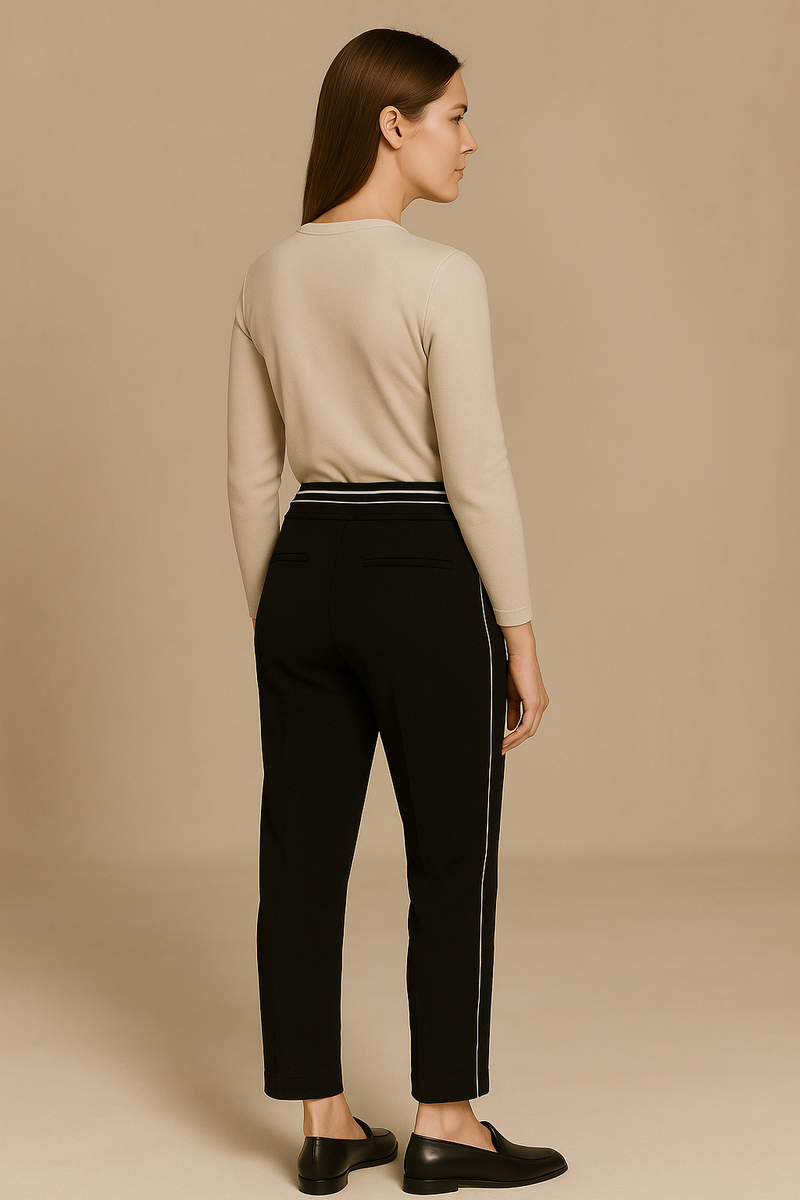 Jogpants Hose „Ava Double Jogg“ Schwarz | Weiß