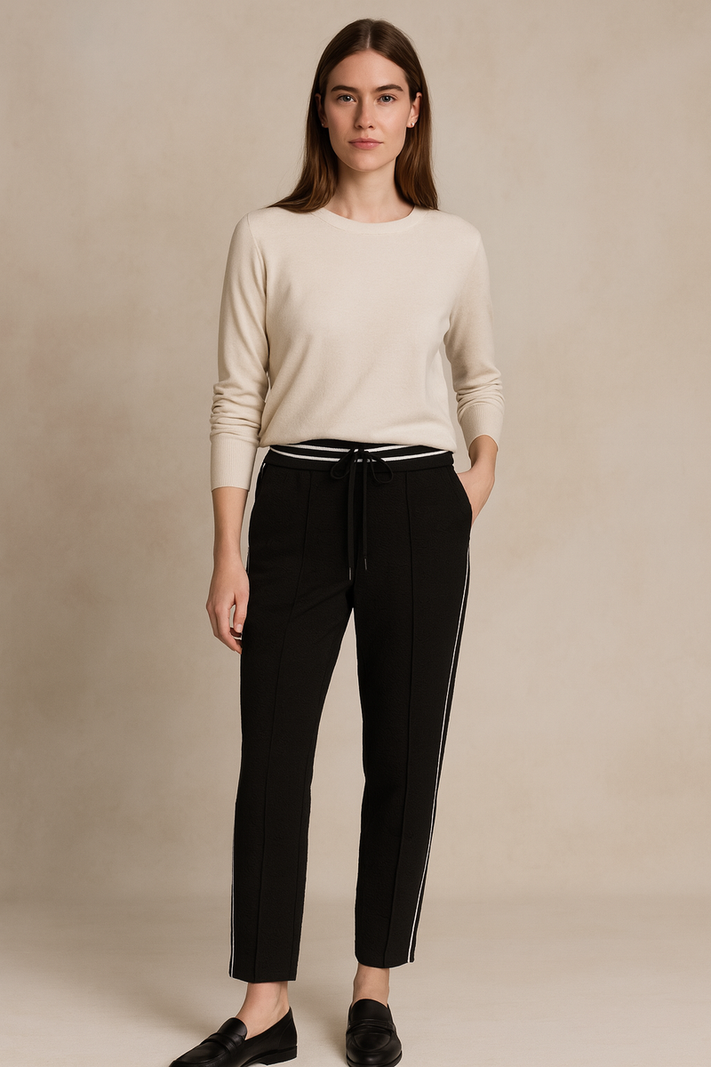 Jogpants Hose „Ava Double Jogg“ Schwarz | Weiß