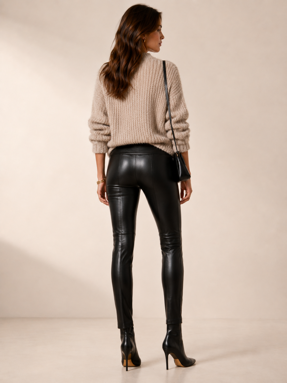 Statement-Lederimitat-Hose Schwarz