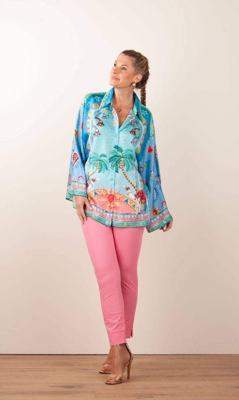 Bluse Türkis | Multicolor