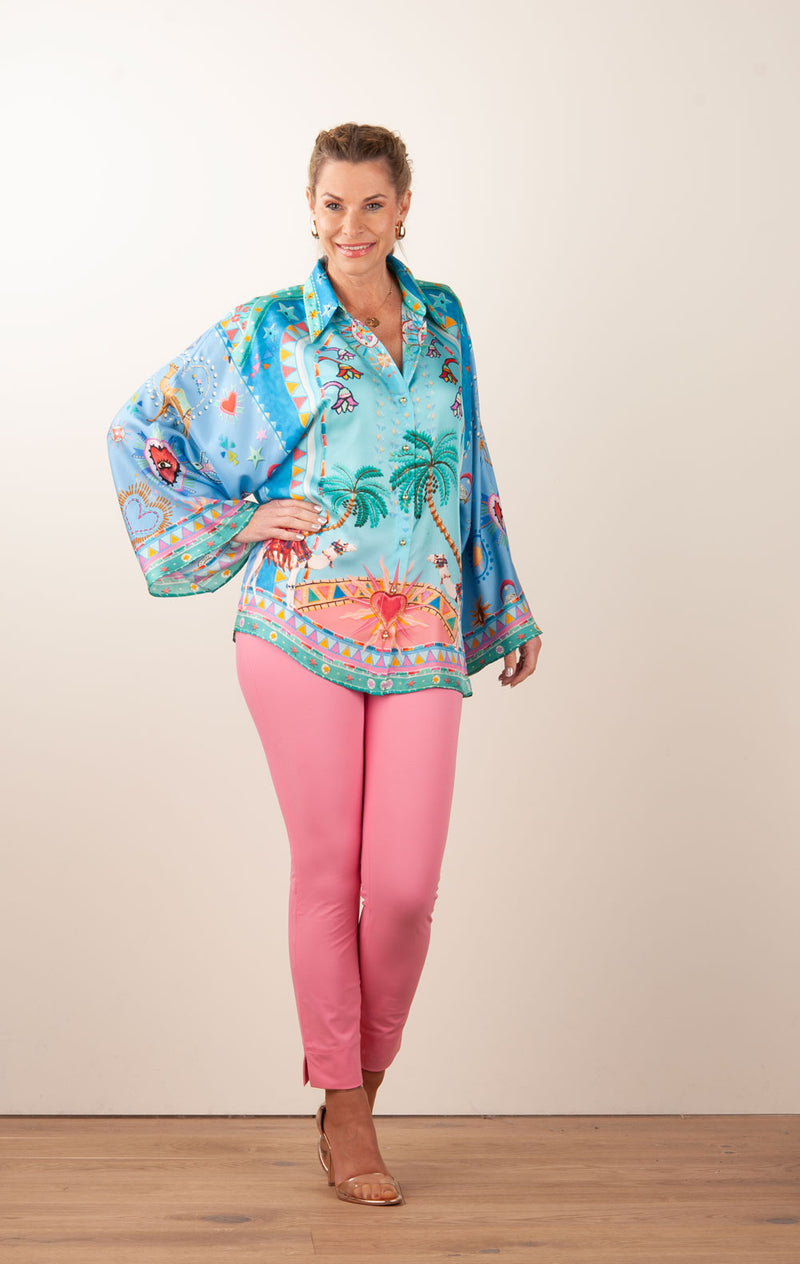 Bluse Türkis | Multicolor