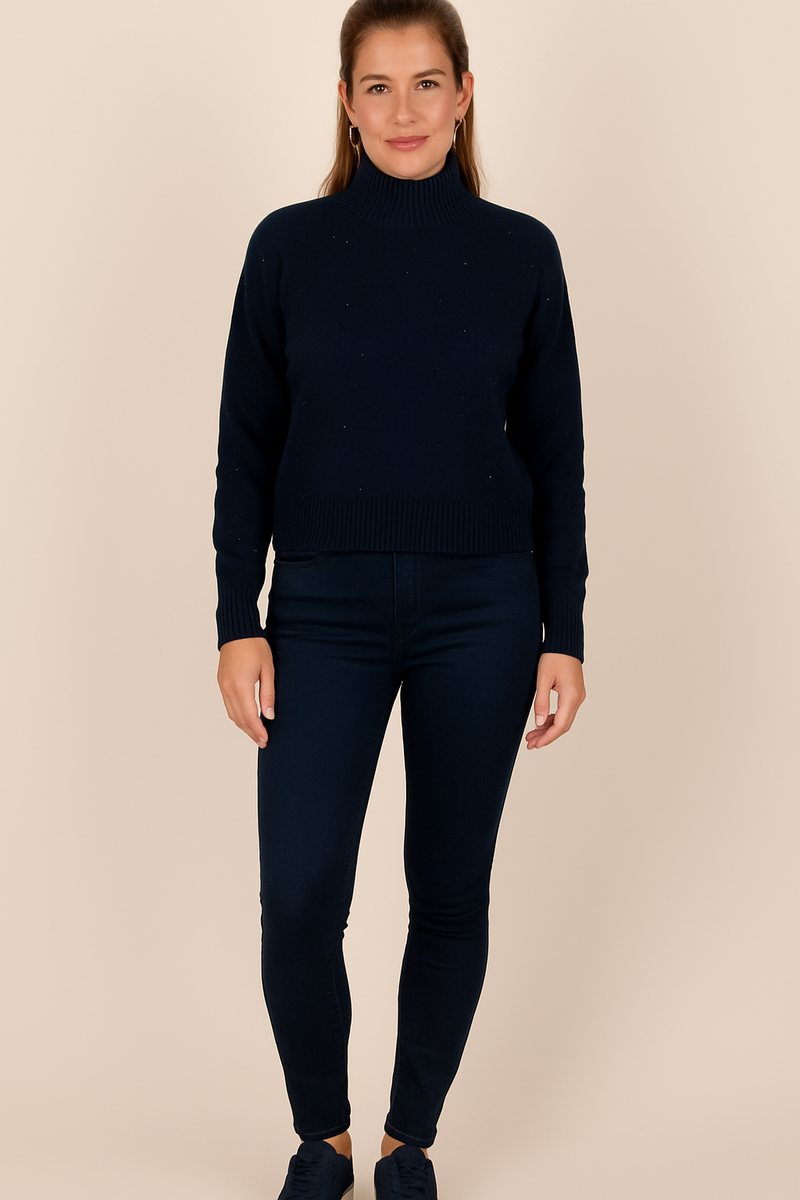 Pullover „Pailletten“ Dunkelblau