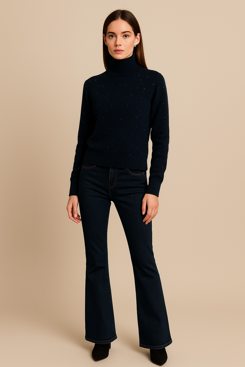 Pullover „Pailletten“ Dunkelblau