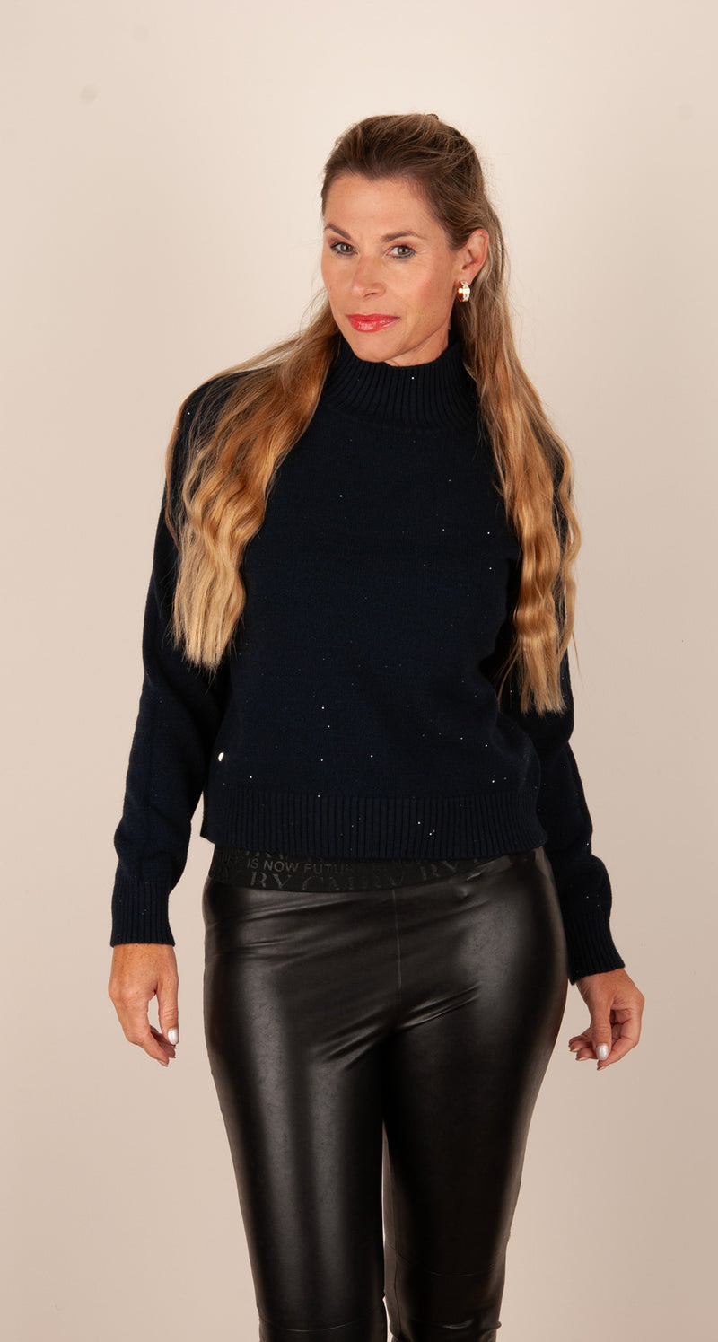 Pullover „Pailletten“ Dunkelblau