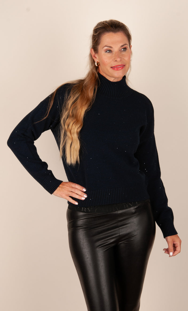 Pullover „Pailletten“ Dunkelblau