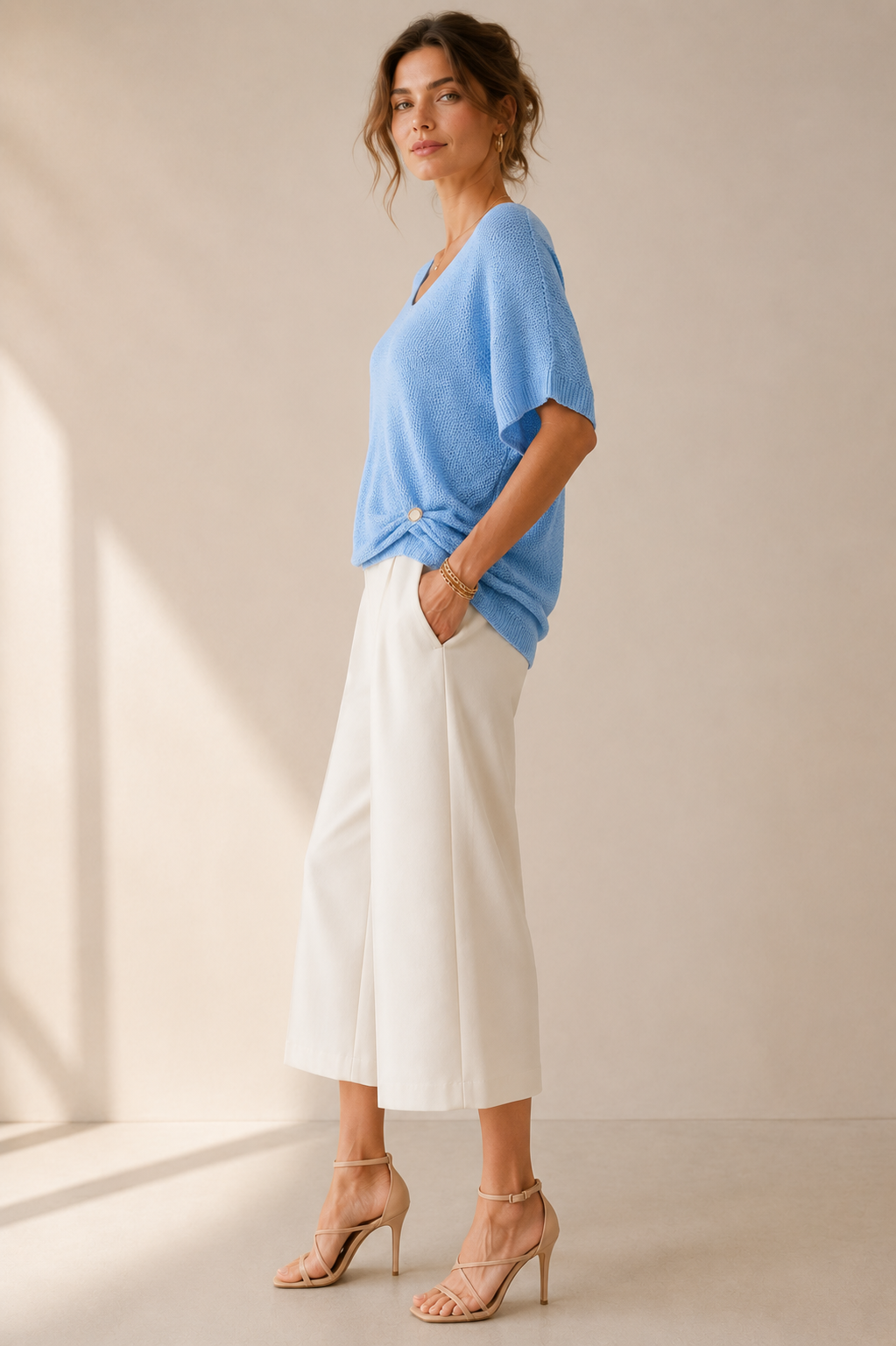 Strickshirt Hellblau