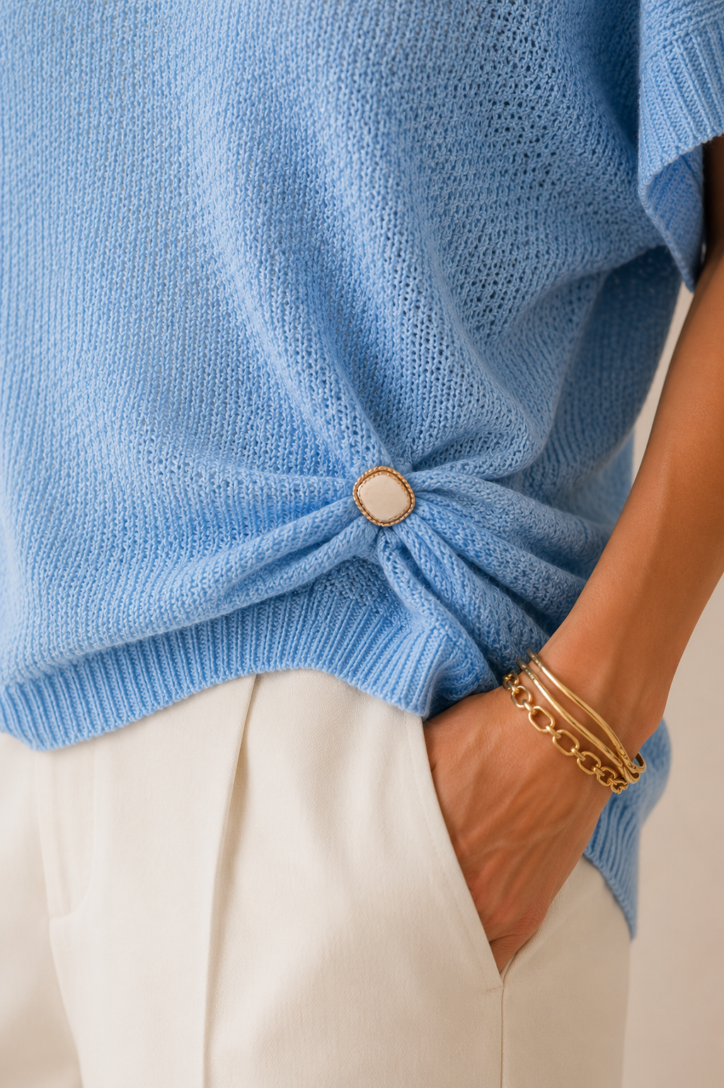 Strickshirt Hellblau