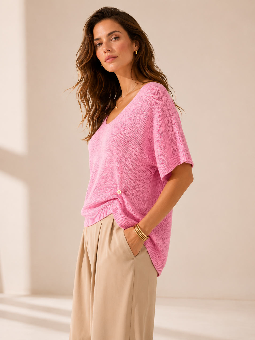 Strickshirt Rosa