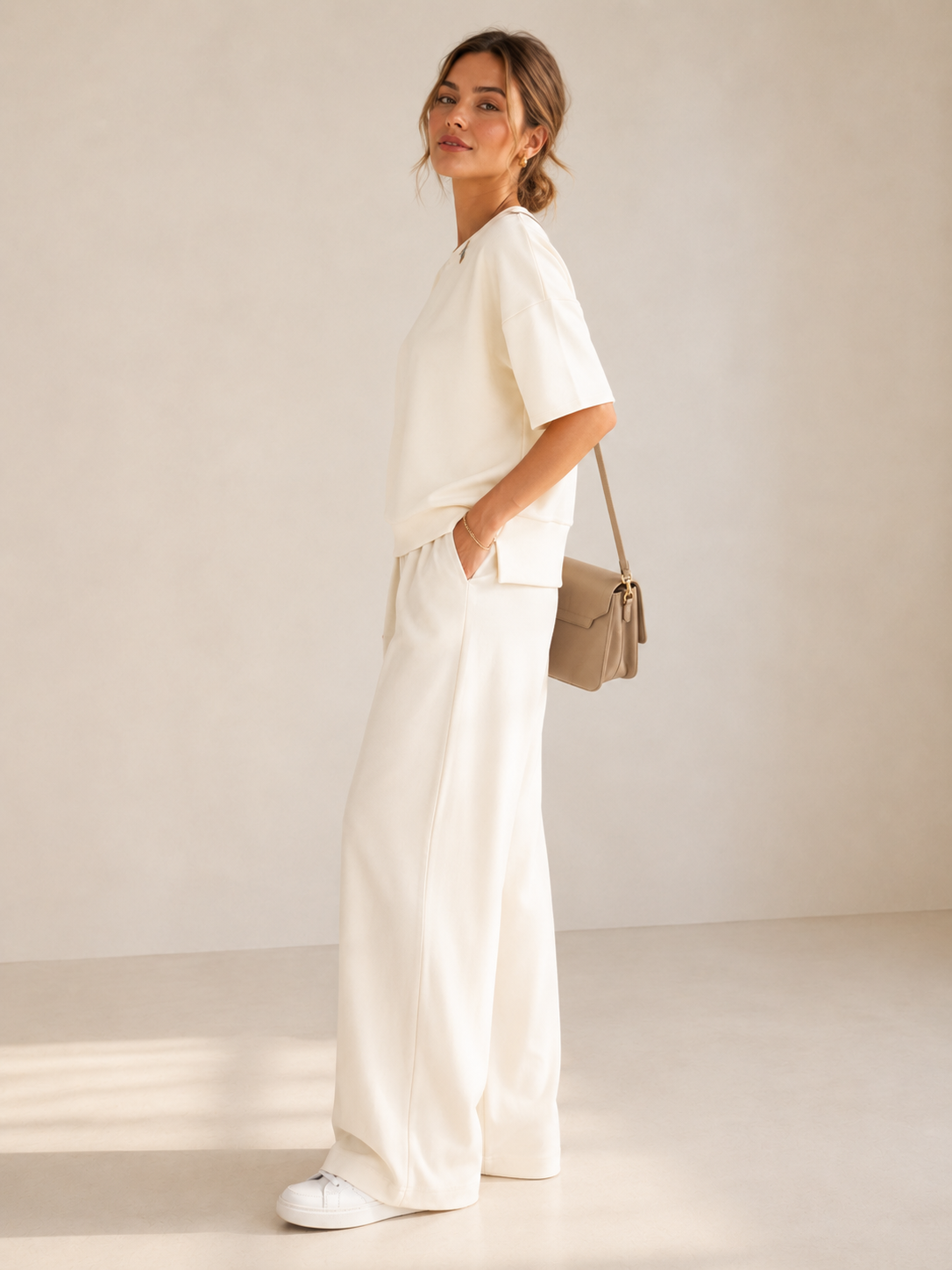 Statement-Sweatshirt Creme