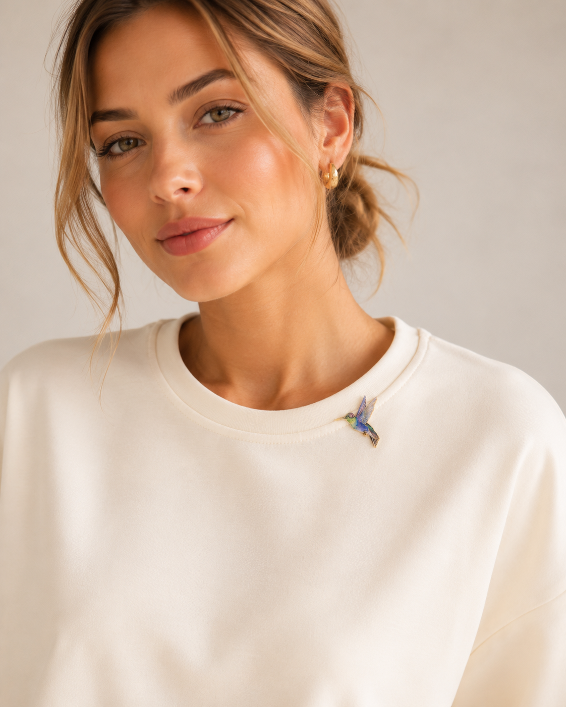 Statement-Sweatshirt Creme