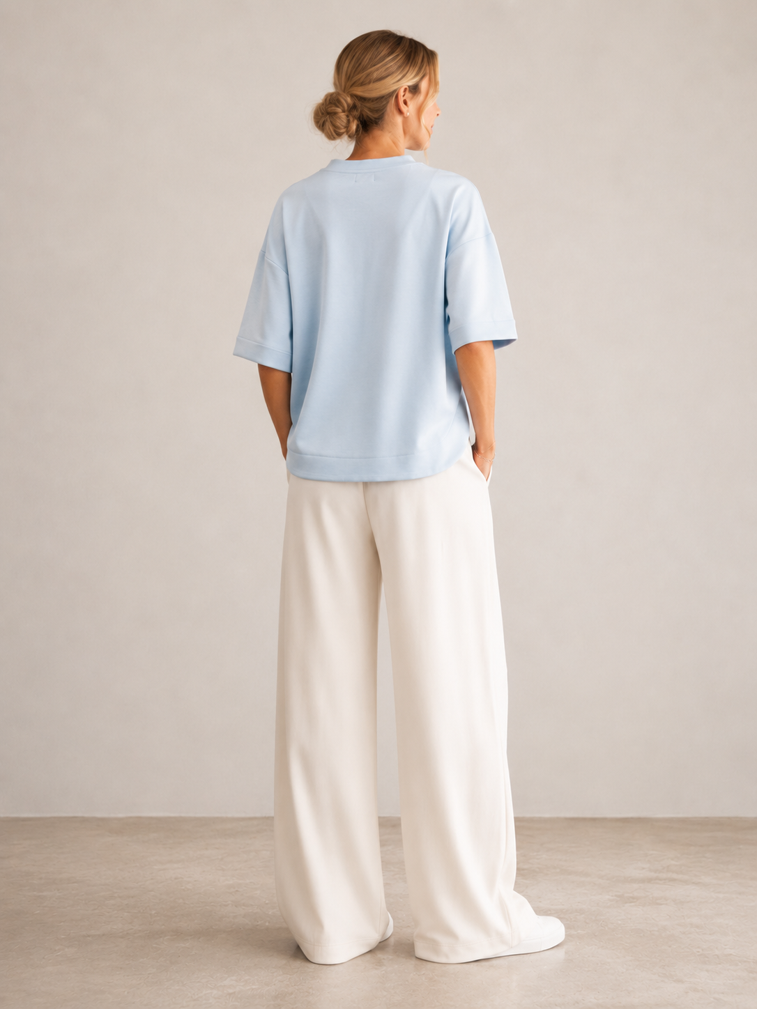 Statement-Sweatshirt Hellblau
