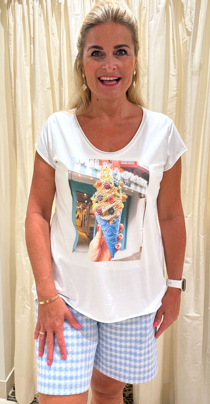 T-Shirt „Eis“ Weiß | Multicolor