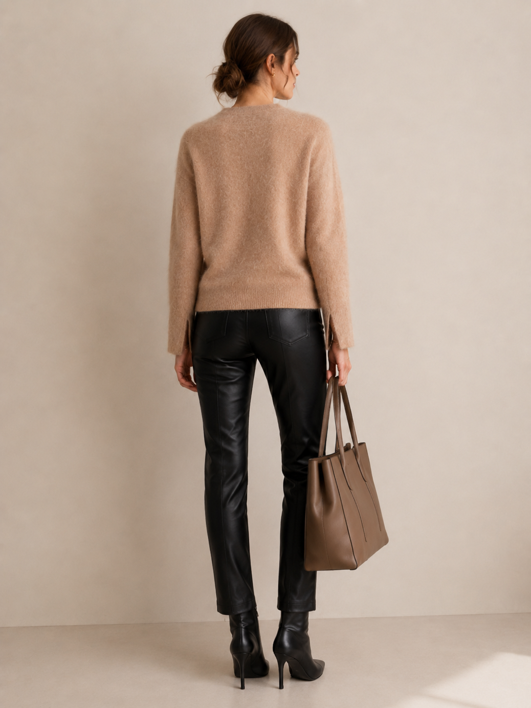 Kaschmir-Pullover „Flauschig“ Sand/Beige