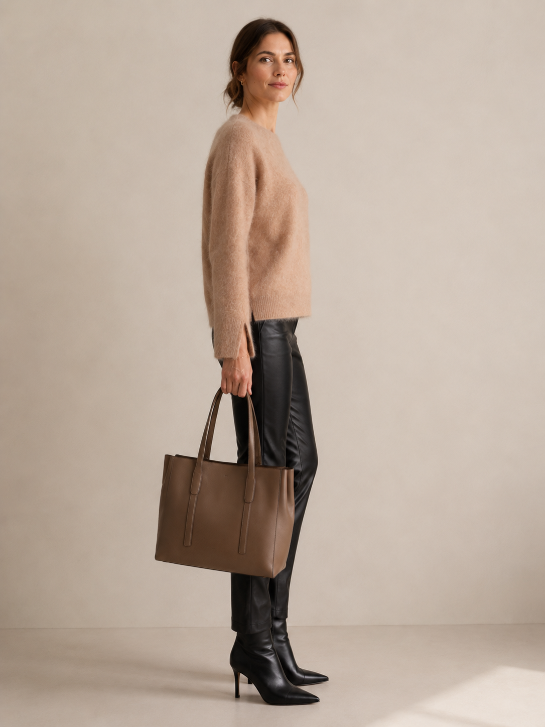 Kaschmir-Pullover „Flauschig“ Sand/Beige