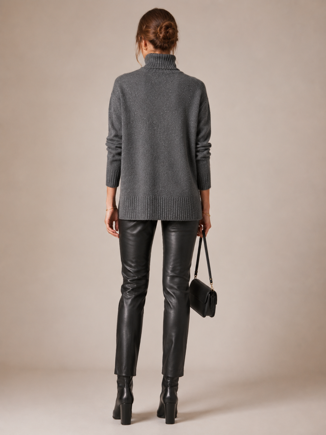 Funkelnde Rollkragenpullover „Glamour“ Grau | Silber