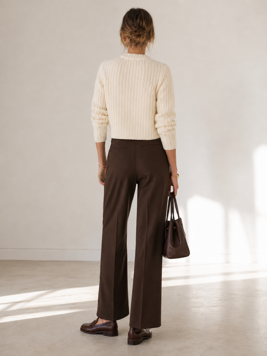 Kaschmir-Strickjacke „Rippstrick“ Offwhite