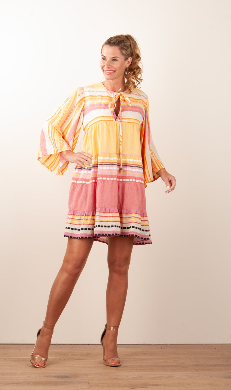 Kleid Gelb | Pink | Multicolor