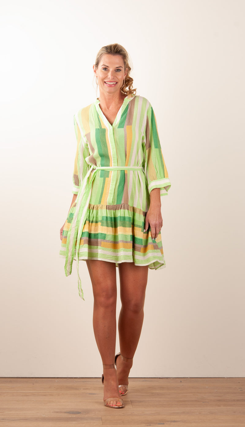 Kleid Grün | Gelb | Multicolor